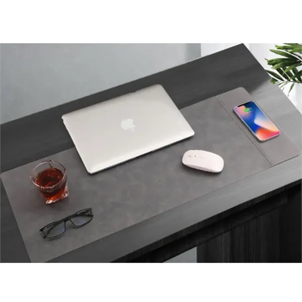 Contemporary Desk Mat W/QI Wireless Charging - Contemporary Desk Mat W/QI Wireless Charging - Image 4 of 5