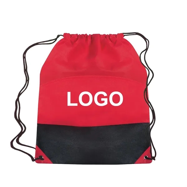 Non-Woven Two-Tone Drawstring Bag - Non-Woven Two-Tone Drawstring Bag - Image 1 of 4