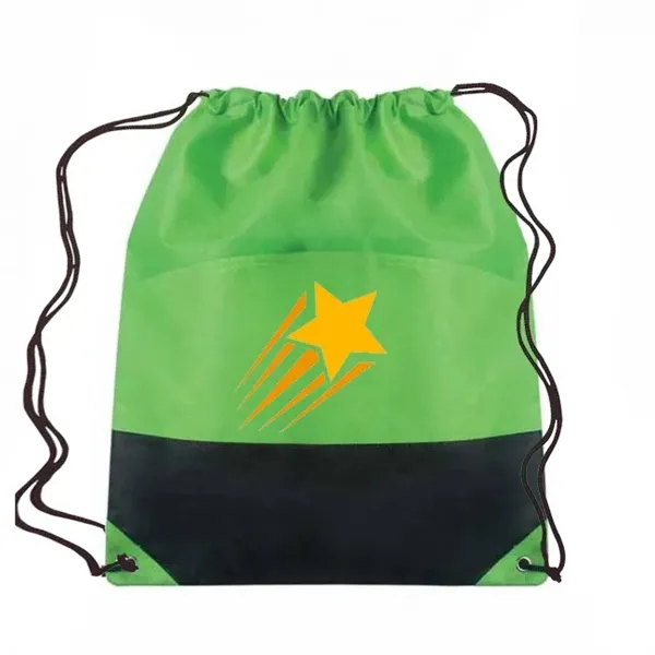 Non-Woven Two-Tone Drawstring Bag - Non-Woven Two-Tone Drawstring Bag - Image 2 of 4