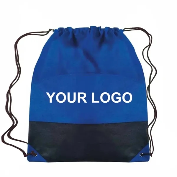 Non-Woven Two-Tone Drawstring Bag - Non-Woven Two-Tone Drawstring Bag - Image 3 of 4