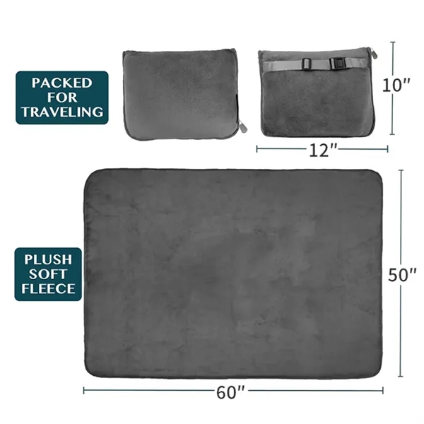 2-in-1 Travel Blanket and Pillow with Storage Bag and Clip - 2-in-1 Travel Blanket and Pillow with Storage Bag and Clip - Image 1 of 4
