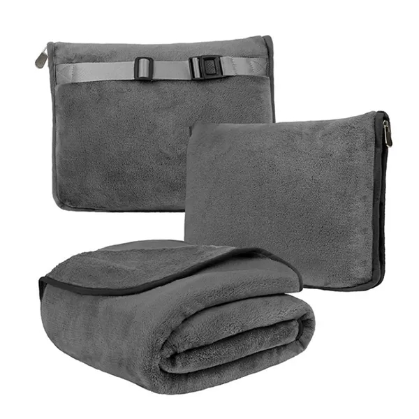 2-in-1 Travel Blanket and Pillow with Storage Bag and Clip - 2-in-1 Travel Blanket and Pillow with Storage Bag and Clip - Image 2 of 4