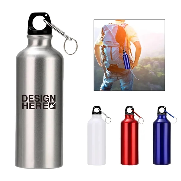 17Oz Aluminum Travel Bottle with Carabiner Leak Proof - 17Oz Aluminum Travel Bottle with Carabiner Leak Proof - Image 0 of 4