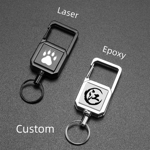 Quadrate Metal keychain reel - Quadrate Metal keychain reel - Image 1 of 5