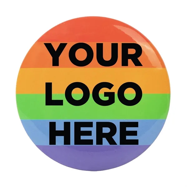 Rainbow Tinplate Button 2 1/4" - Rainbow Tinplate Button 2 1/4" - Image 0 of 4