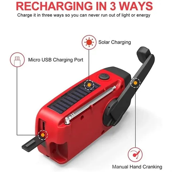 New SOS Emergency Solar Hand Crank Radio Power Bank - New SOS Emergency Solar Hand Crank Radio Power Bank - Image 1 of 5