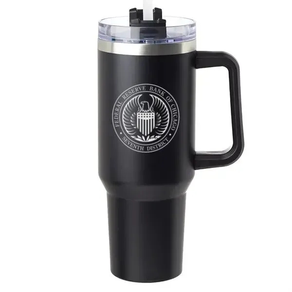 40 oz Stainless Steel Travel Mug with Handle - 40 oz Stainless Steel Travel Mug with Handle - Image 1 of 1