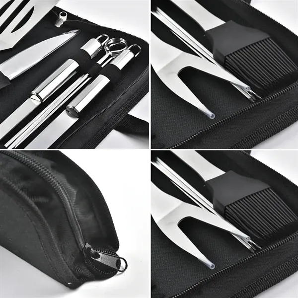 9 Pieces Stainless Steel Grill Kit with Case - 9 Pieces Stainless Steel Grill Kit with Case - Image 1 of 3