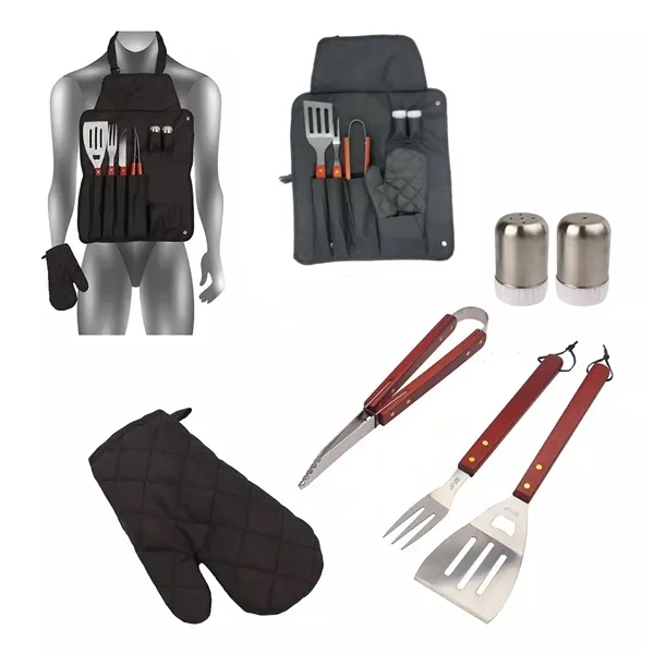 1 Set Stainless Steel  Tools BBQ Apron Glove - 1 Set Stainless Steel  Tools BBQ Apron Glove - Image 0 of 5