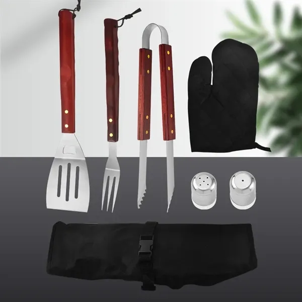 1 Set Stainless Steel  Tools BBQ Apron Glove - 1 Set Stainless Steel  Tools BBQ Apron Glove - Image 4 of 5