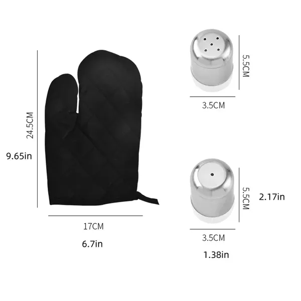 1 Set Stainless Steel  Tools BBQ Apron Glove - 1 Set Stainless Steel  Tools BBQ Apron Glove - Image 5 of 5