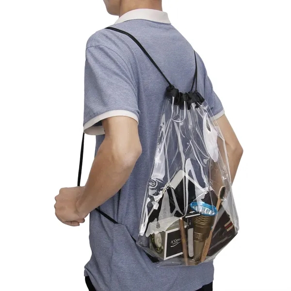 PVC travel storage waterproof  clear drawstring backpack - PVC travel storage waterproof  clear drawstring backpack - Image 3 of 3