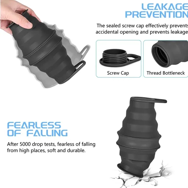 17OZ Foldable Drinking Bottle - 17OZ Foldable Drinking Bottle - Image 3 of 4