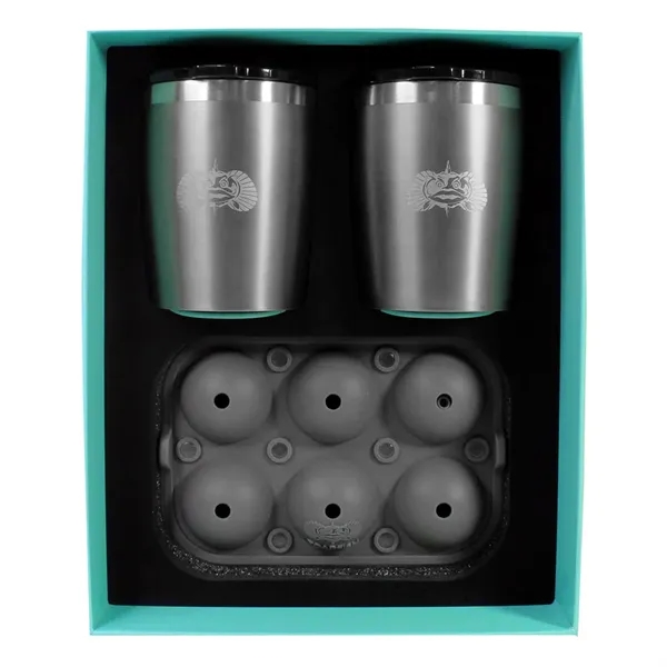 Rocks Tumbler 2-Pack Gift Set w/ Iceball Tray - Rocks Tumbler 2-Pack Gift Set w/ Iceball Tray - Image 2 of 2