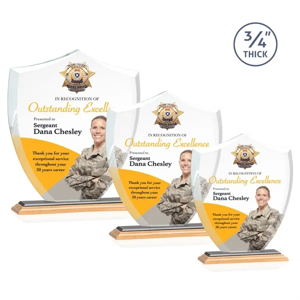 Scudo Shield VividPrint™ Award - Bamboo/Black - Scudo Shield VividPrint™ Award - Bamboo/Black - Image 0 of 7