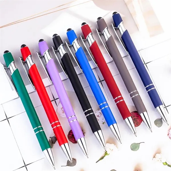 Soft touch Metal Aluminum Stylus Ballpoint Pen - Soft touch Metal Aluminum Stylus Ballpoint Pen - Image 1 of 1