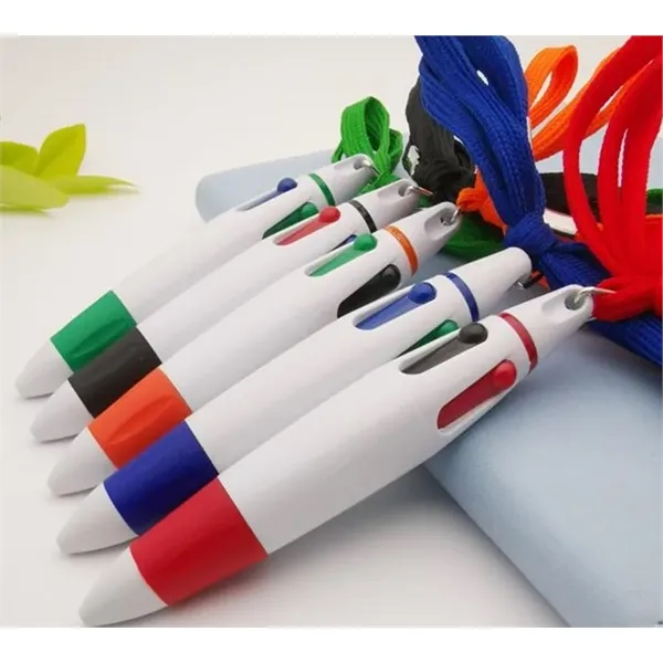 Retractable 4 in 1 Color Ballpoint Pen with Carabiner - Retractable 4 in 1 Color Ballpoint Pen with Carabiner - Image 3 of 3
