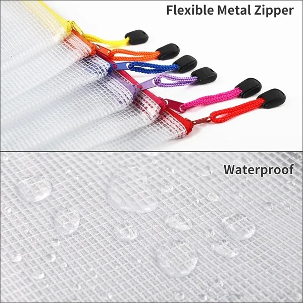 A4 Waterproof Mesh Zipper Pouch Bags School Office Supplies - A4 Waterproof Mesh Zipper Pouch Bags School Office Supplies - Image 2 of 6