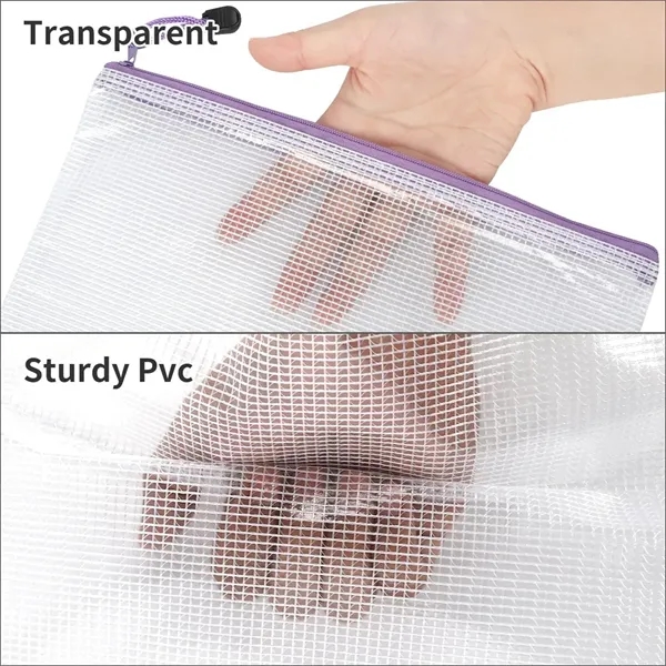 A4 Waterproof Mesh Zipper Pouch Bags School Office Supplies - A4 Waterproof Mesh Zipper Pouch Bags School Office Supplies - Image 3 of 6