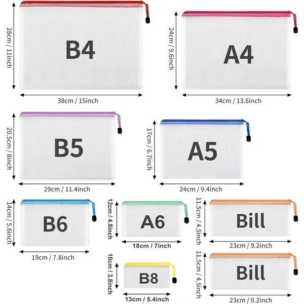 A4 Waterproof Mesh Zipper Pouch Bags School Office Supplies - A4 Waterproof Mesh Zipper Pouch Bags School Office Supplies - Image 0 of 6