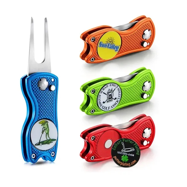 Foldable Divot Repair Tool with Magnetic Ball Marker - Foldable Divot Repair Tool with Magnetic Ball Marker - Image 2 of 3