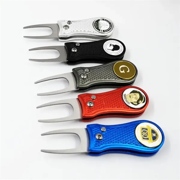 Retractable Golf Divot Repair Tool with Custom Magnetic Ball - Retractable Golf Divot Repair Tool with Custom Magnetic Ball - Image 1 of 4