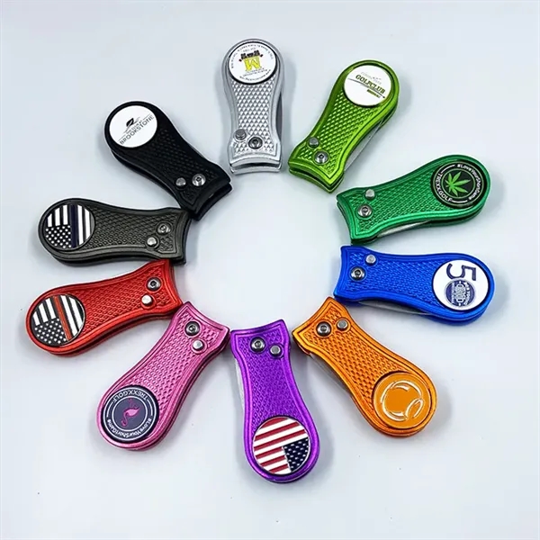 Retractable Golf Divot Repair Tool with Custom Magnetic Ball - Retractable Golf Divot Repair Tool with Custom Magnetic Ball - Image 2 of 4