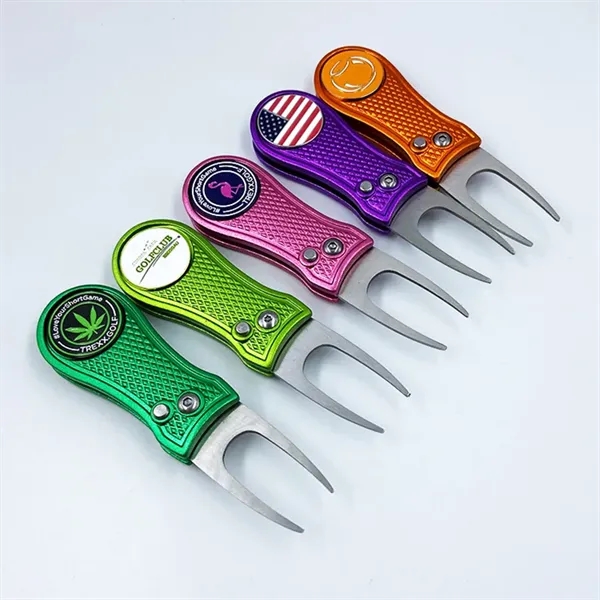 Retractable Golf Divot Repair Tool with Custom Magnetic Ball - Retractable Golf Divot Repair Tool with Custom Magnetic Ball - Image 3 of 4