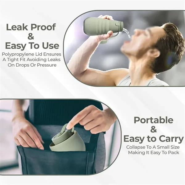 Multi-purpose portable foldable large silicone water bottle - Multi-purpose portable foldable large silicone water bottle - Image 2 of 4