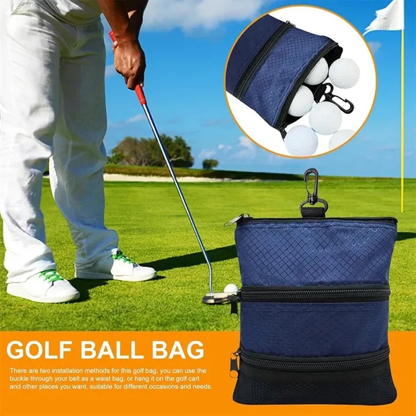 Versatile Multi-Pocket Portable Durable Hook Golf Pouch Bag - Versatile Multi-Pocket Portable Durable Hook Golf Pouch Bag - Image 2 of 4