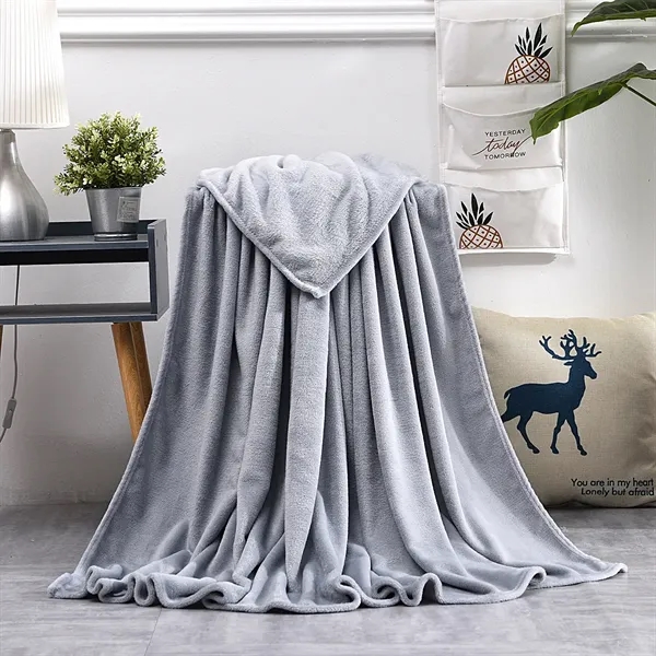 Fleece Blanket Throw Size Grey Lightweight Super Soft Cozy - Fleece Blanket Throw Size Grey Lightweight Super Soft Cozy - Image 0 of 3