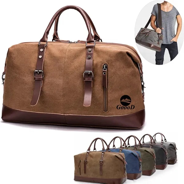 Vintage Canvas Travel Duffel Bag for Men - Vintage Canvas Travel Duffel Bag for Men - Image 0 of 6
