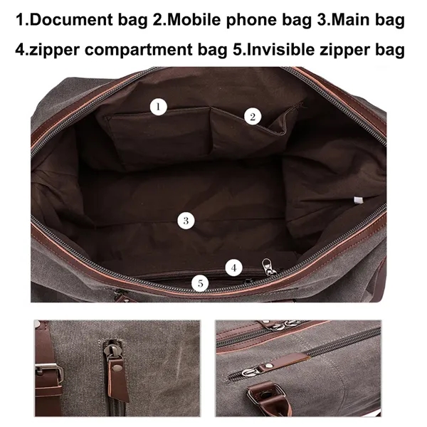 Vintage Canvas Travel Duffel Bag for Men - Vintage Canvas Travel Duffel Bag for Men - Image 1 of 6