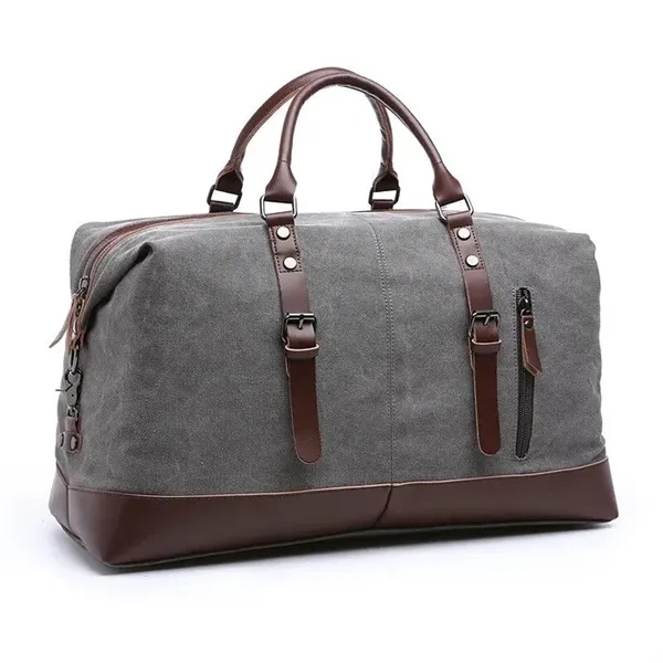 Vintage Canvas Travel Duffel Bag for Men - Vintage Canvas Travel Duffel Bag for Men - Image 3 of 6
