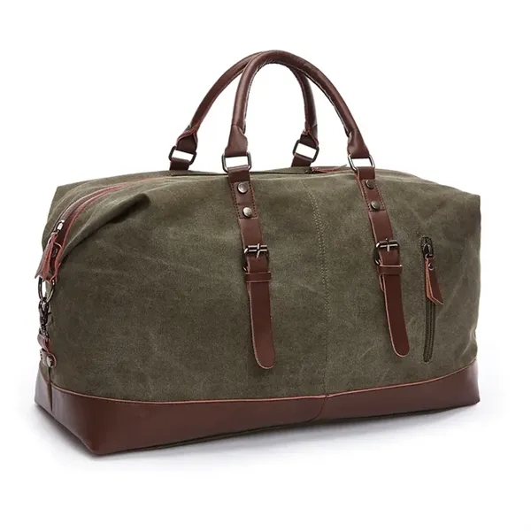 Vintage Canvas Travel Duffel Bag for Men - Vintage Canvas Travel Duffel Bag for Men - Image 4 of 6
