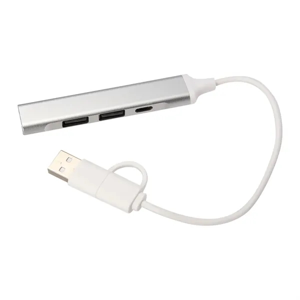 Recycled Aluminum 4-Port USB-A and C Hub - Recycled Aluminum 4-Port USB-A and C Hub - Image 3 of 5