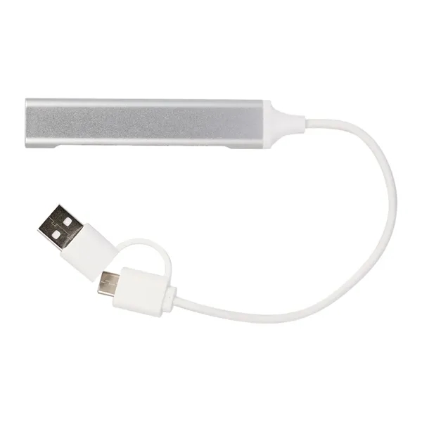 Recycled Aluminum 4-Port USB-A and C Hub - Recycled Aluminum 4-Port USB-A and C Hub - Image 1 of 5