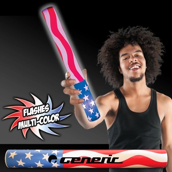 16" Patriotic Themed Foam Baton w/ LED Lights - 16" Patriotic Themed Foam Baton w/ LED Lights - Image 1 of 1