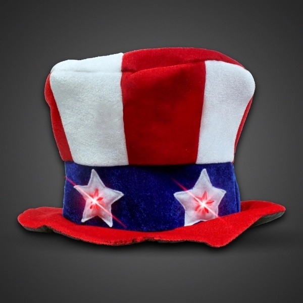 Flashing LED Uncle Sam Hat - Imprinted - Flashing LED Uncle Sam Hat - Imprinted - Image 1 of 2