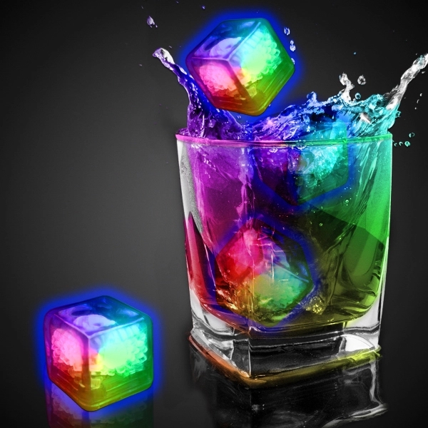 Imprinted Liquid Activated Light Up Ice Cubes- Variety of Co