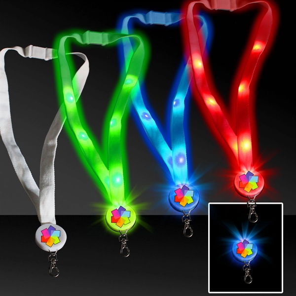 LED Glowing Lanyard with Badge Clip - LED Glowing Lanyard with Badge Clip, Keychain & Enamel Pins Promotional Products Manufacturer