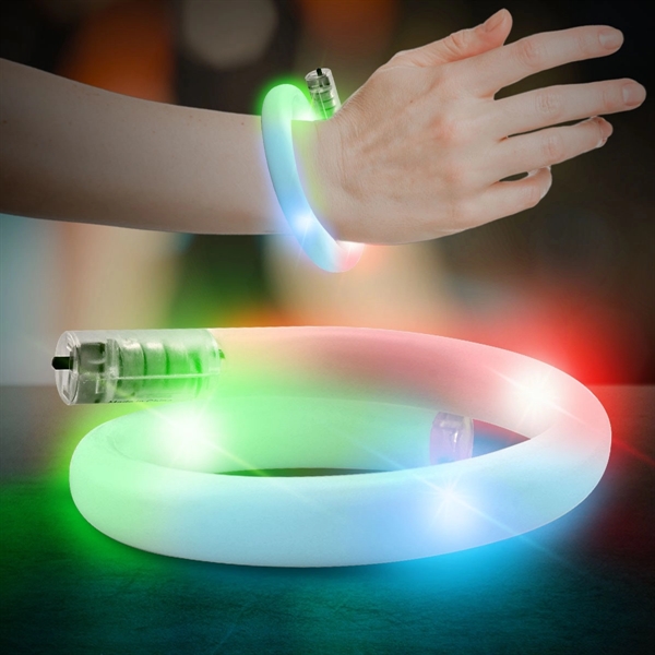 11" Coil Tube Bracelets w/Flashing LED Lights - 11" Coil Tube Bracelets w/Flashing LED Lights - Image 3 of 17