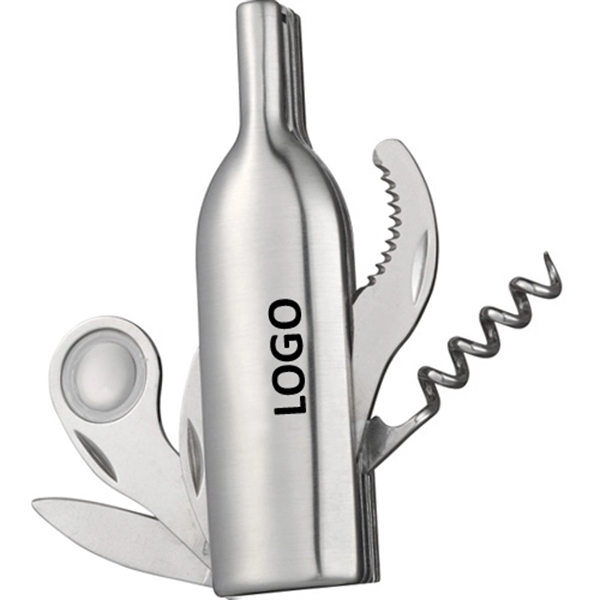 5 Function Wine Bottle Shaped Opener - 5 Function Wine Bottle Shaped Opener - Image 0 of 0