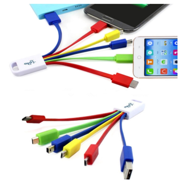 Deluxe 5-in-1 USB Charging Cable Mobile Charger incl Type C - Deluxe 5-in-1 USB Charging Cable Mobile Charger incl Type C - Image 2 of 8