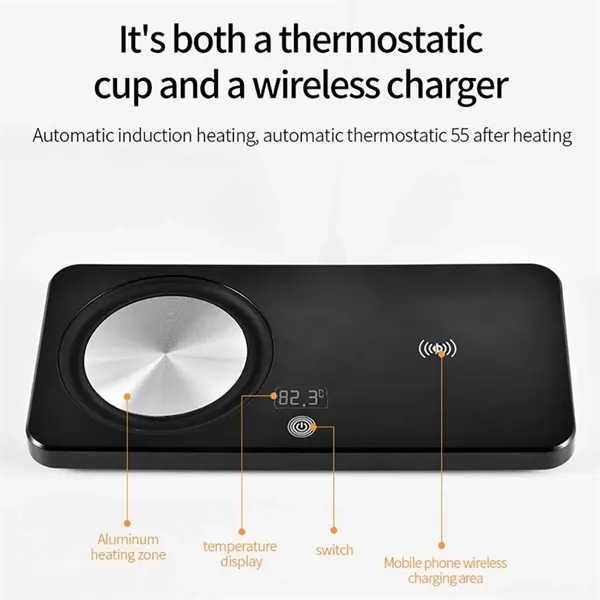 2-in-1 Coffee Warmer Wireless Phone Fast Charger - 2-in-1 Coffee Warmer Wireless Phone Fast Charger - Image 1 of 3