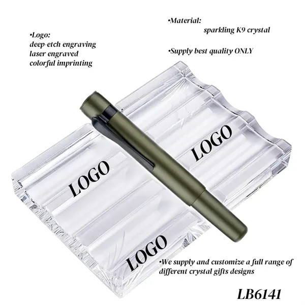 Crystal Fountain Pen Holder Stand Desktop Organizer - Crystal Fountain Pen Holder Stand Desktop Organizer - Image 1 of 2