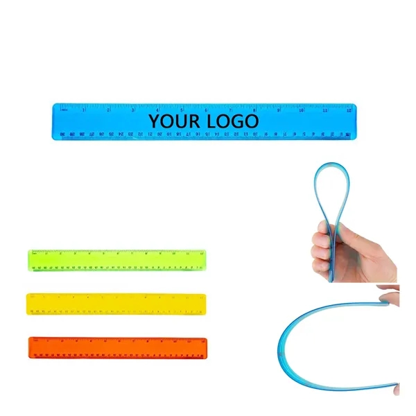 12 Inch Flexible Ruler Unbreakable Safe Soft - 12 Inch Flexible Ruler Unbreakable Safe Soft - Image 0 of 6