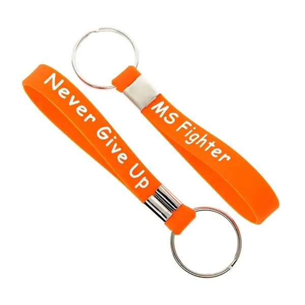 Custom Silicone Wristband With Keychain - Custom Silicone Wristband With Keychain - Image 0 of 2