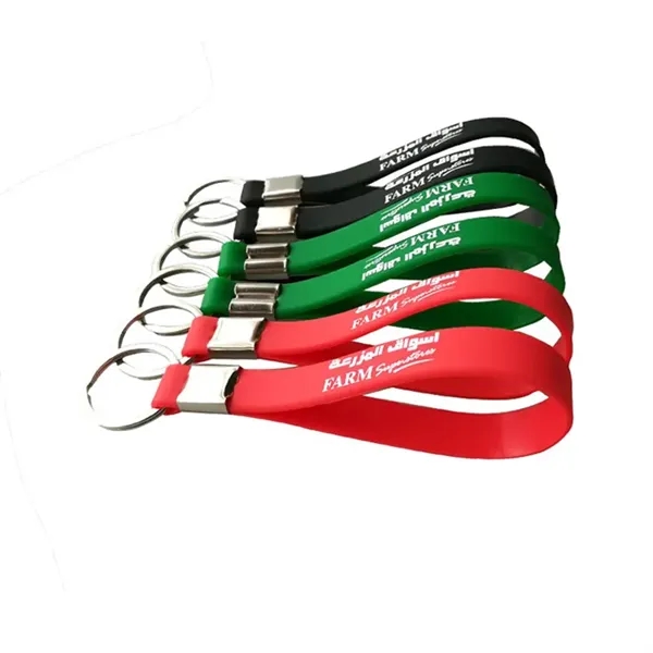 Custom Silicone Wristband With Keychain - Custom Silicone Wristband With Keychain - Image 2 of 2