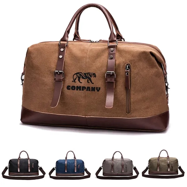 Canvas Leather Duffle Bag - Canvas Leather Duffle Bag - Image 0 of 4